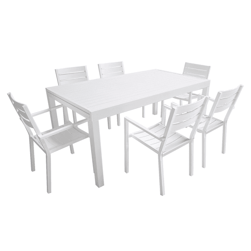 Conjunto de jardín extensible VENEZIA 180-300 en aluminio 10 plazas - blanco