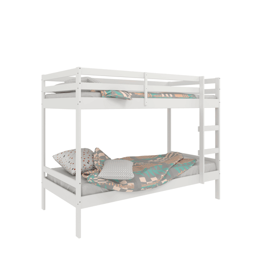Cama de beliche de madeira branca 90x190cm Cama de beliche de madeira branca 90x190cm
