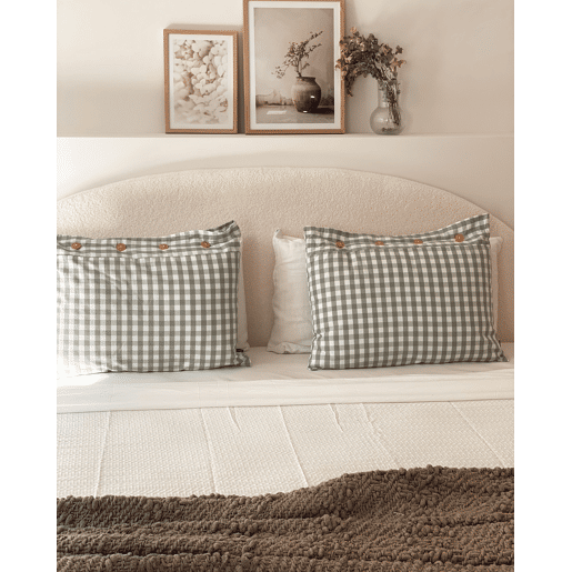 Conjunto de 2 almofadas decorativas TALYA 40 x 60 cm Verde menta Quadriculado