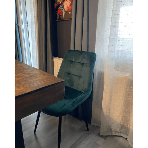 Conjunto de 2 cadeiras de jantar MELROSE Veludo Verde-oliva