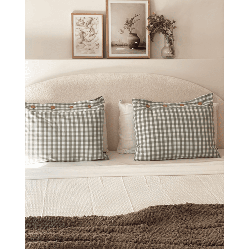 Almofada decorativa TALYA 40 x 60 cm Verde menta Quadriculado