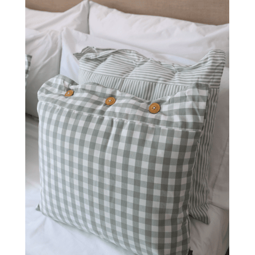 Almofada decorativa SEBRINE 40 x 60 cm Verde menta Às riscas