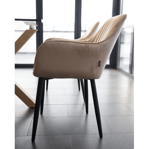 Conjunto de 2 cadeiras de jantar WELLSTON Veludo Taupe