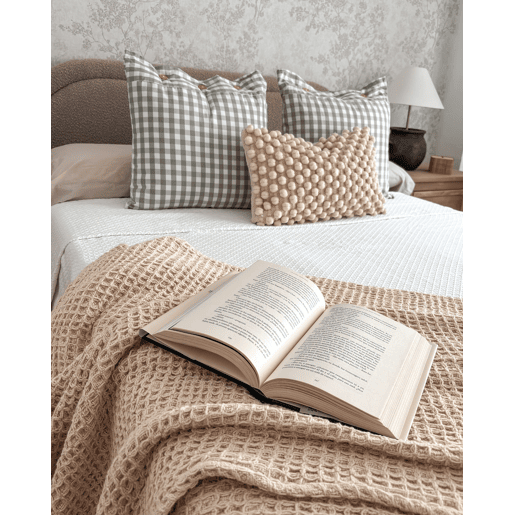 Conjunto de 2 almofadas decorativas TALYA 45 x 45 cm Verde menta Quadriculado