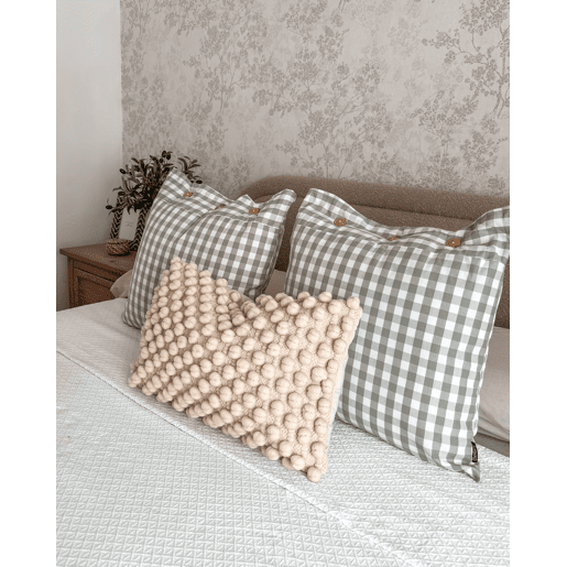 Conjunto de 2 almofadas decorativas TALYA 45 x 45 cm Verde menta Quadriculado