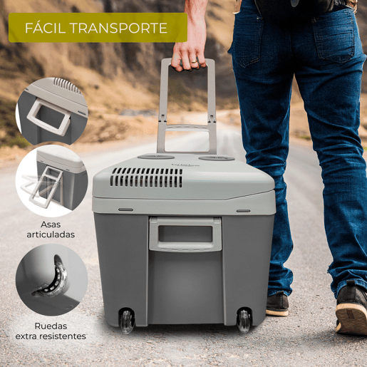 Briebe CF1155 Geleira Eléctrica 40L, Refrigerador Eléctrico Portátil, Campismo Viagens 12V  220 - 240V, Refrigeração e Aquecimento, 58 , Cinza