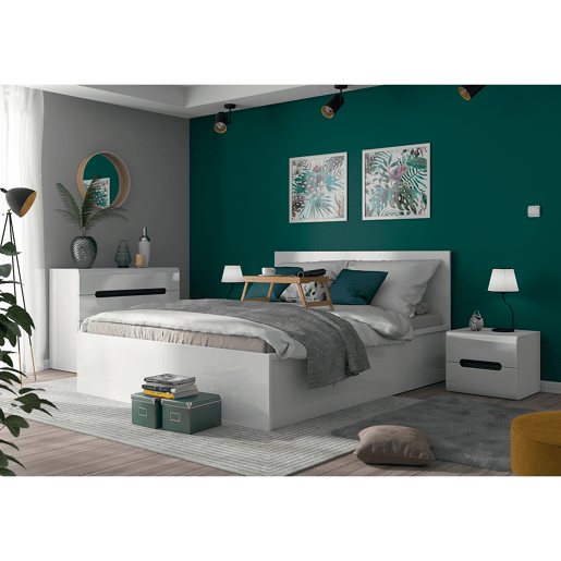 Cama box Edwin Branco 160x200 incluindo base de ripas