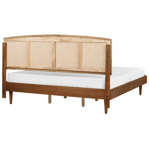 Cama Rattan VARZY 180 x 200 cm Castanho