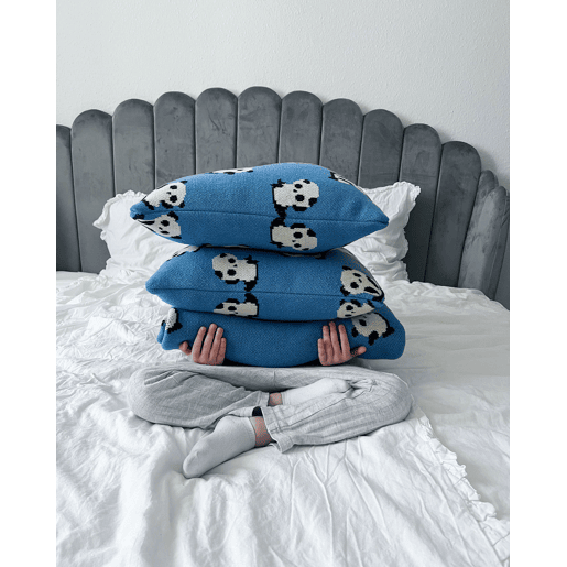 Conjunto de 2 almofadas decorativas TALOKAN Algodão 45 x 45 cm Azul