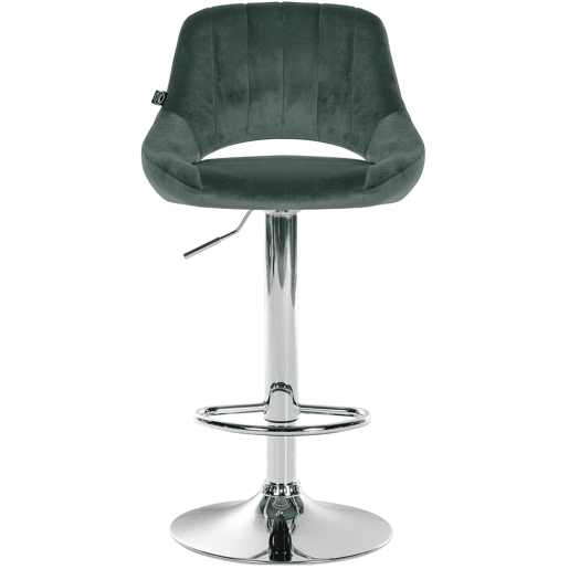 Taburete de bar Milet de terciopelo Verde 48X47X85 cm