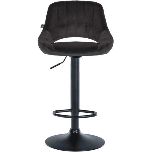 Taburete de bar Milet de terciopelo Negro 48X47X85 cm
