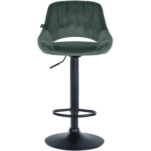 Taburete de bar Milet de terciopelo Verde 48X47X85 cm