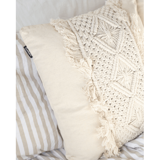 Conjunto de 2 almofadas decorativas KALAM Algodão 45 x 45 cm Creme claro Padrão geométrico