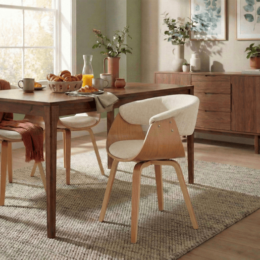 Silla Bruce tela Crema 55X60X75 cm