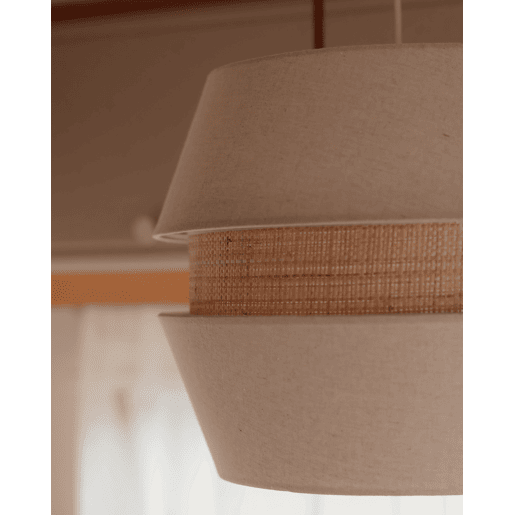 Candeeiro suspenso ATOYAC Linho sintético Creme