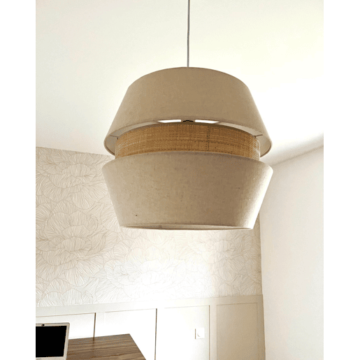 Candeeiro suspenso ATOYAC Linho sintético Creme