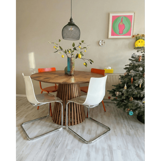 Mesa de jantar MESILLA Castanho 120 cm 120 cm Madeira de acácia