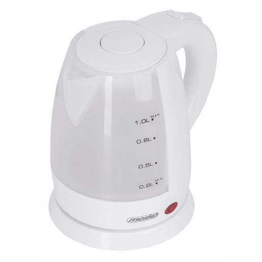 Mesko MS1276 Chaleira Eléctrica de Água 1 L sem BPA, sem Fio, Desligamento Automático, Filtro Anti-Calcário, 1600, Branco