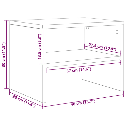 vidaXL Mesa de cabeceira 40x30x30 cm madeira proc. sonoma cinzento vidaXL Mesa de cabeceira 40x30x30 cm madeira proc. sonoma cinzento