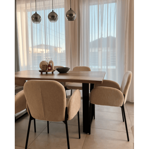 Conjunto de 2 cadeiras de jantar ALBEE Creme