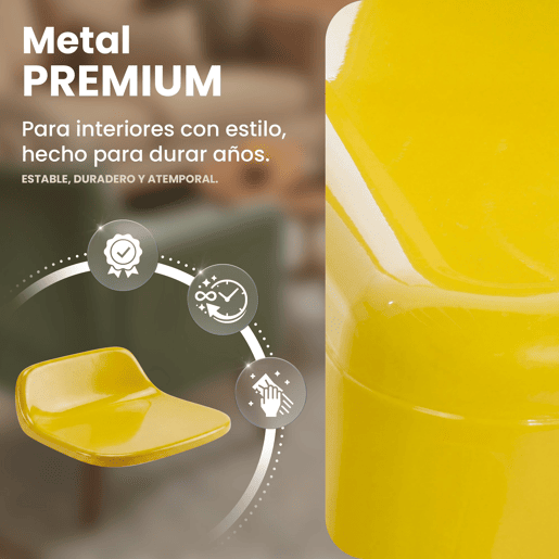 Silla Apilable Benedikt de Metal Amarillo 48X44X89 cm Silla Apilable Benedikt de Metal Amarillo 48X44X89 cm