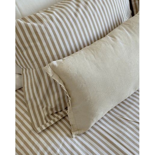 Conjunto de 2 almofadas decorativas SASSAFRAS Linho 30 x 45 cm Branco creme Sólido