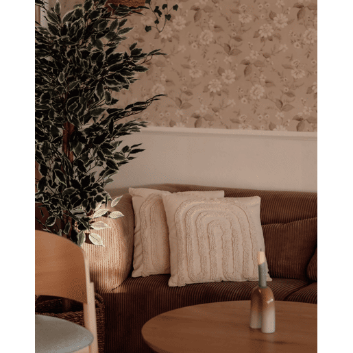 Conjunto de 2 almofadas decorativas TATSOI Algodão 45 x 45 cm Creme Padrão geométrico