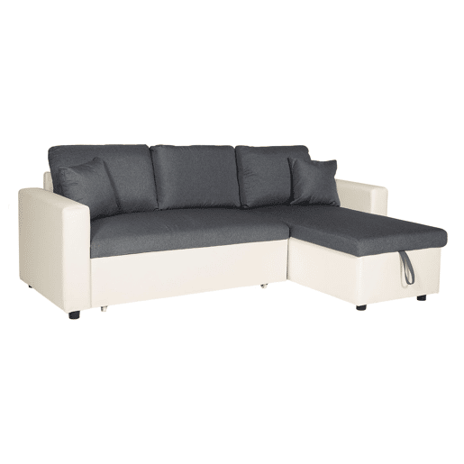 Sofá cama esquinero de 3 plazas CLARK gris y blanco
