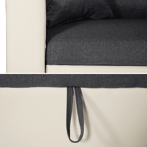 Sofá cama esquinero de 3 plazas CLARK gris y blanco
