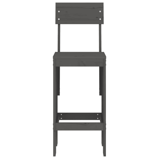 vidaXL Cadeiras de bar 2 pcs 40x48,5x115,5 cm pinho maciço cinzento