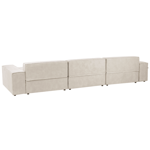 Sofá de canto modular HELLNAR Veludo Creme claro 3 lugares à esquerda Sofá de canto modular HELLNAR Veludo Creme claro 3 lugares à esquerda
