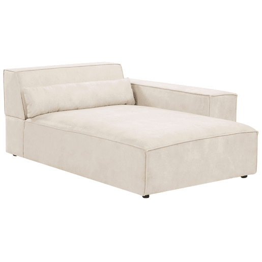 Sofá de canto modular HELLNAR Veludo Creme claro 3 lugares à esquerda Sofá de canto modular HELLNAR Veludo Creme claro 3 lugares à esquerda