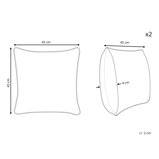 Conjunto de 2 almofadas decorativas MINGORA Algodão 45 x 45 cm Vermelho Padrão de corações