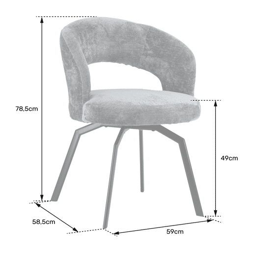 Silla de chenilla gris EHBA