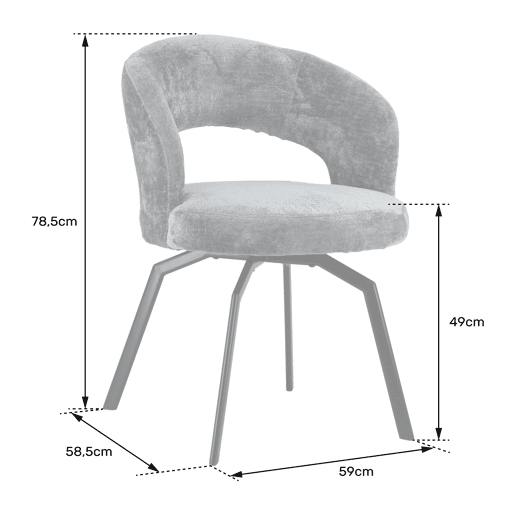 Silla de chenilla gris EHBA