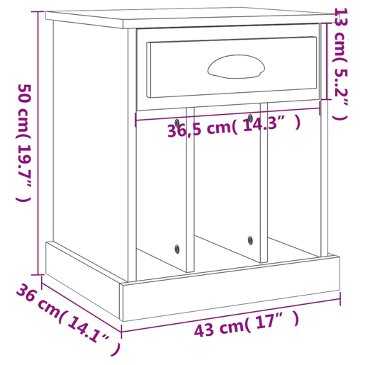 vidaXL Mesas de cabeceira 2 pcs 43x36x50 cm preto vidaXL Mesas de cabeceira 2 pcs 43x36x50 cm preto