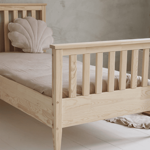 Cama 90x190 base incluída pés 19 cm Joséphine Madeira