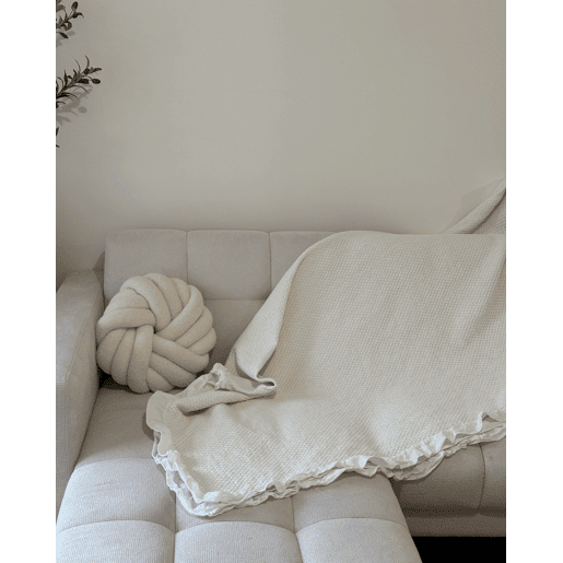 Colcha HATTON Algodão 200 x 220 cm Branco creme Colcha HATTON Algodão 200 x 220 cm Branco creme