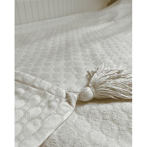 Colcha LINDULA Algodão 150 x 200 cm Branco creme