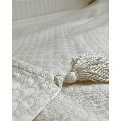 Colcha LINDULA Algodão 150 x 200 cm Branco creme