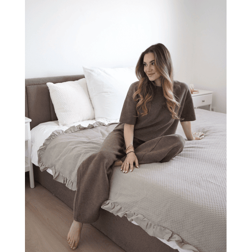 Colcha HATTON Algodão 200 x 220 cm Taupe