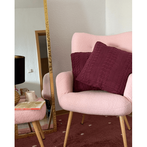 Conjunto de 2 almofadas decorativas CADETIA Algodão 45 x 45 cm Bordeaux Sólido