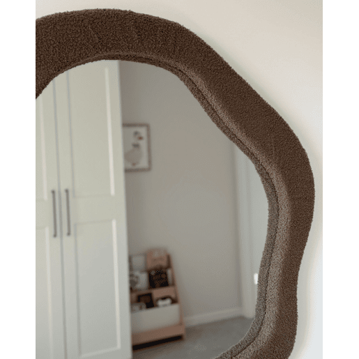 Espelho BLISMES 79 cm 80 cm Bouclé Castanho