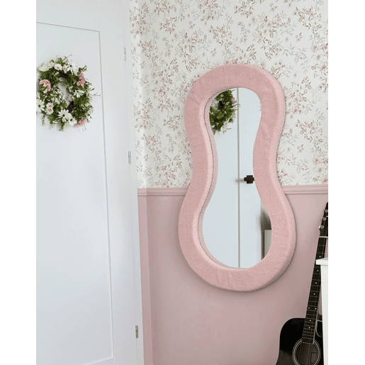 Espelho PLANCHEZ 70 cm 112 cm Bouclé Rosa Espelho PLANCHEZ 70 cm 112 cm Bouclé Rosa