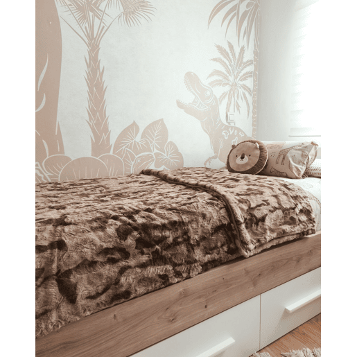 Manta BAKIRA Imitação de pele 200 x 220 cm Castanho