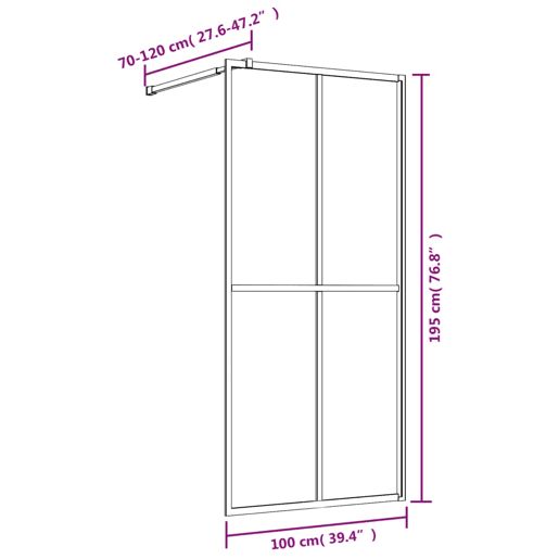 vidaXL Divisória de chuveiro 100x195cm vidro transparente ESG vermelho vidaXL Divisória de chuveiro 100x195cm vidro transparente ESG vermelho
