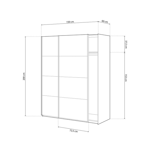 Gabinete Unix Artik White (Branco mate) 150 x 200 x 60 cm