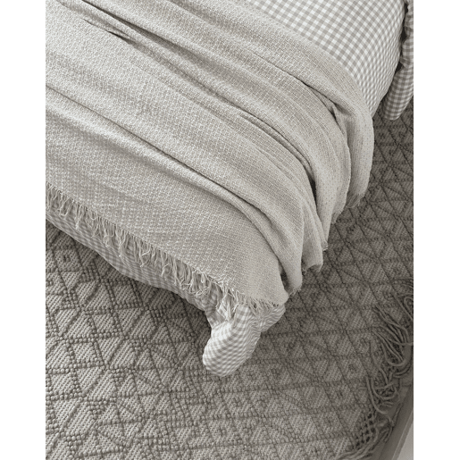 Colcha YERBENT Algodão 200 x 220 cm Cinzento claro