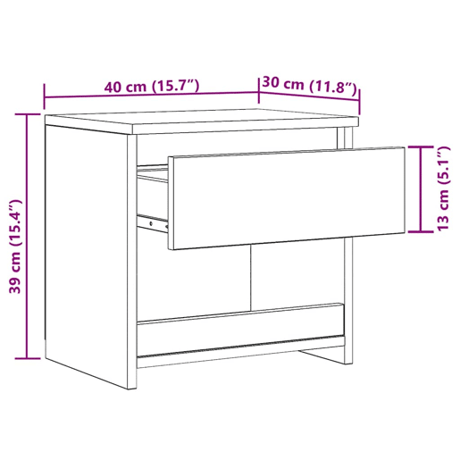 vidaXL Mesa de cabeceira 40x30x39 cm contraplacado branco brilhante vidaXL Mesa de cabeceira 40x30x39 cm contraplacado branco brilhante