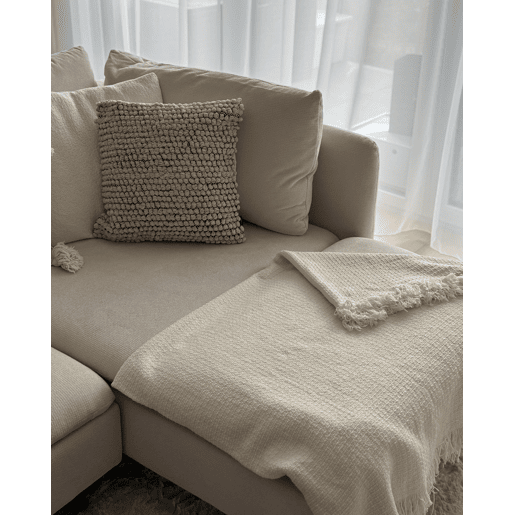 Colcha YERBENT Algodão 220 x 240 cm Branco creme